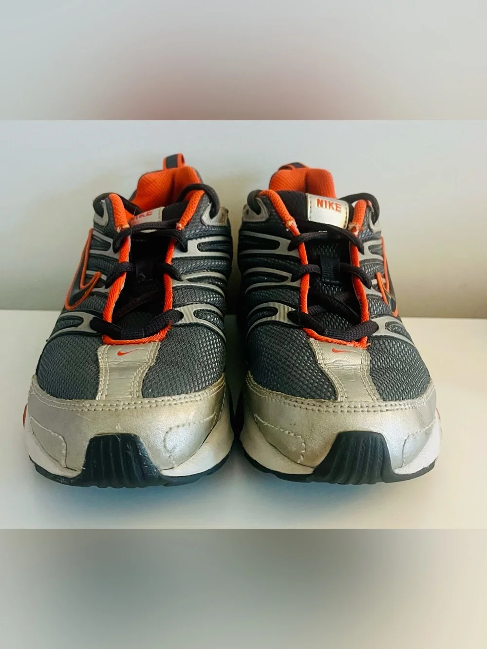 Nike Youth Black, Silver and Orange Athletic Sneakers